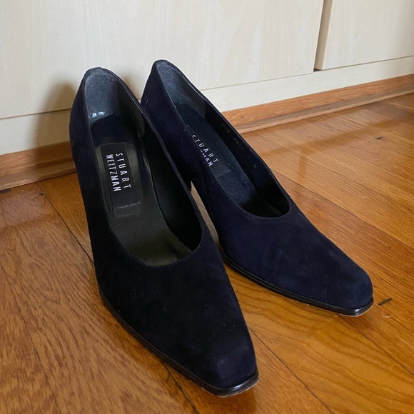 Stuart Weitzman Navy Blue Suede Pumps Size 6.5 - Picture 2 of 6